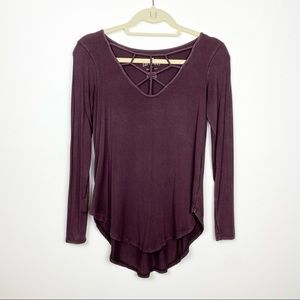 American Eagle Soft & Sexy Cross Front Long Sleeve
